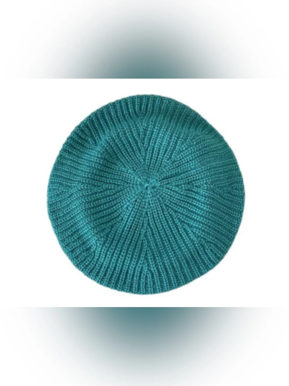 Green Knit Wool-Blend Beret